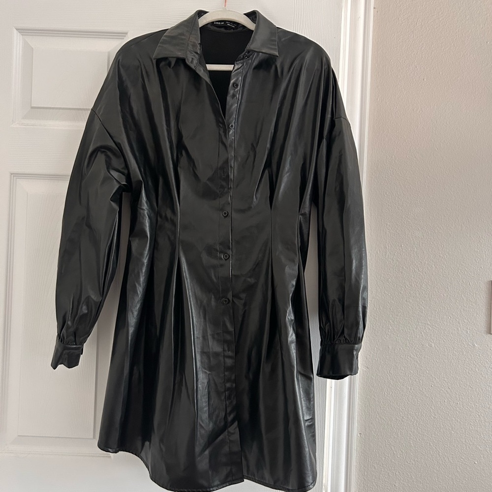 Faux Leather Dress